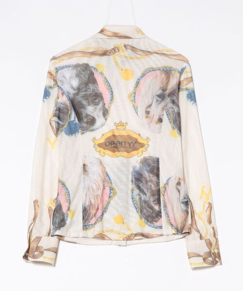 OPEN Yy(オープンワイワイ)の「OPEN Yy/オープンワイワイ/MESH PET CLUB PRINT SHIRT(シャツ/ブラウス・レディース・イエロー・M/S)」の2枚目の写真