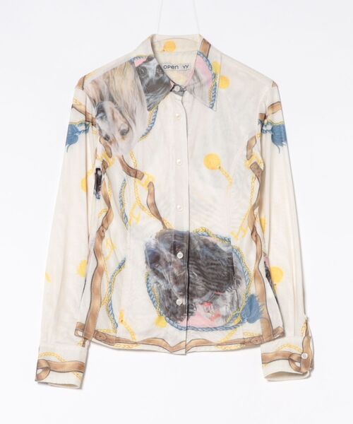 OPEN Yy(オープンワイワイ)の「OPEN Yy/オープンワイワイ/MESH PET CLUB PRINT SHIRT(シャツ/ブラウス・レディース・イエロー・M/S)」の15枚目の写真
