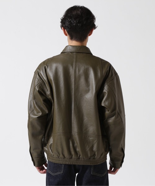 AVIREX（アヴィレックス）の「LEATHER CWU BLOUSON / レザー CWU ブルゾン / AVIREX / アヴィレックス（ブルゾン・メンズ・ブラック/グリーン・MEDIUM/LARGE/X-LARGE）」の11枚目の写真