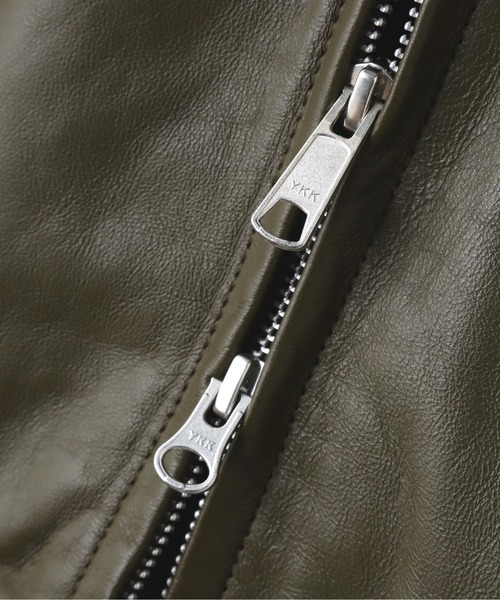 AVIREX（アヴィレックス）の「LEATHER CWU BLOUSON / レザー CWU ブルゾン / AVIREX / アヴィレックス（ブルゾン・メンズ・ブラック/グリーン・MEDIUM/LARGE/X-LARGE）」の14枚目の写真