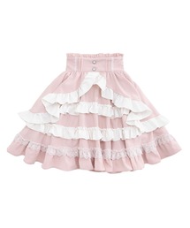 DearMyLoveEmily フリルたっぷりはしごレースリボンミニジャンスカ フリルたっぷりはしごレースリボンミニジャンスカ – レディース