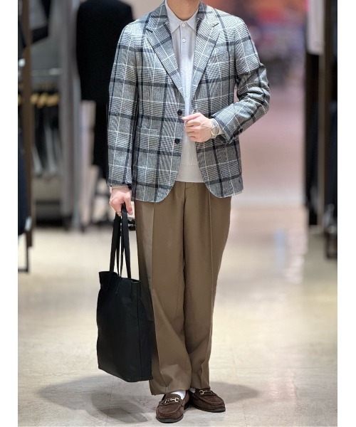 SUIT SQUARE（スーツスクエア）の「GOOVI ジャケット ウールソフトツイード ビッググレンプレイド（テーラードジャケット・メンズ・グレー系・1/2/3）」の11枚目の写真