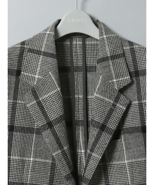 SUIT SQUARE（スーツスクエア）の「GOOVI ジャケット ウールソフトツイード ビッググレンプレイド（テーラードジャケット・メンズ・グレー系・1/2/3）」の3枚目の写真