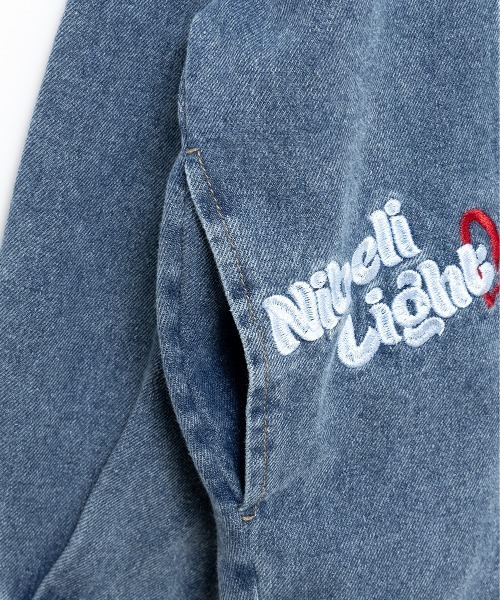 A.D.C.L.(エーディーシーエル)の「ランダム刺繍ワッペン付き オーバーサイズ ビックシルエット デニムジャケット(Gジャン)(デニムジャケット・レディース・ネイビー/ブルー・M/L)」の21枚目の写真