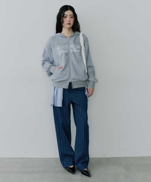 thinkto(シンクト)の「【thinkto】ストライプストレートデニムパンツ(デニムパンツ・レディース・インディゴブルー/ライトブルー・1/0)」の18枚目の写真