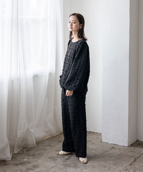 No Rule No Line（ノール－ルノーライン）の「ボリュームスリーブブラウス セレモニー オケージョン 結婚式 セットアップ対応 カセットスタイル対応(別売り)（Tシャツ/カットソー・レディース・ブラック/ホワイト・FREE）」の15枚目の写真