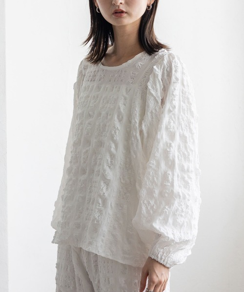 No Rule No Line（ノール－ルノーライン）の「ボリュームスリーブブラウス セレモニー オケージョン 結婚式 セットアップ対応 カセットスタイル対応(別売り)（Tシャツ/カットソー・レディース・ブラック/ホワイト・FREE）」の19枚目の写真