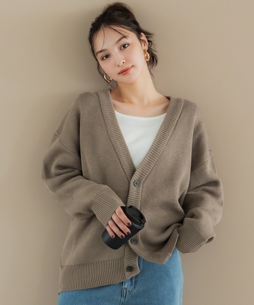 coca（coca）（コカ）の「ダブルジャガードカーディガン（カーディガン/ボレロ・メンズ・ブラック/ライトグレー/ネイビー/ベージュ・XL/M/L）」の3枚目の写真