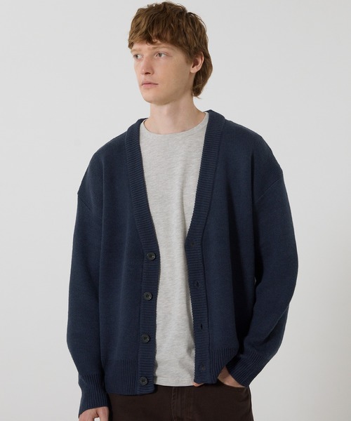 coca（coca）（コカ）の「ダブルジャガードカーディガン（カーディガン/ボレロ・メンズ・ブラック/ライトグレー/ネイビー/ベージュ・XL/M/L）」の4枚目の写真