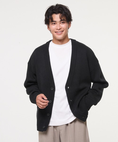 coca（coca）（コカ）の「ダブルジャガードカーディガン（カーディガン/ボレロ・メンズ・ブラック/ライトグレー/ネイビー/ベージュ・XL/M/L）」の8枚目の写真