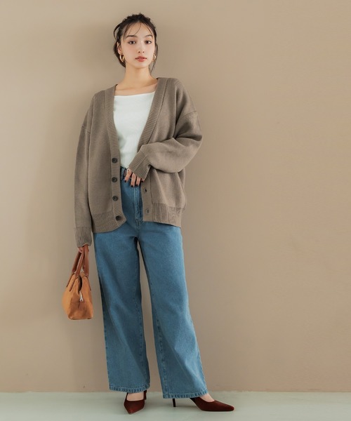 coca（coca）（コカ）の「ダブルジャガードカーディガン（カーディガン/ボレロ・メンズ・ブラック/ライトグレー/ネイビー/ベージュ・XL/M/L）」の10枚目の写真