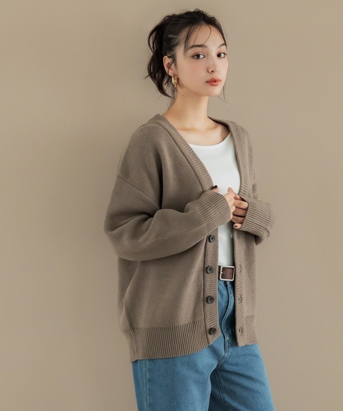 coca（coca）（コカ）の「ダブルジャガードカーディガン（カーディガン/ボレロ・メンズ・ブラック/ライトグレー/ネイビー/ベージュ・XL/M/L）」の11枚目の写真