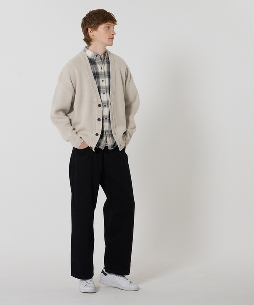 coca（coca）（コカ）の「ダブルジャガードカーディガン（カーディガン/ボレロ・メンズ・ブラック/ライトグレー/ネイビー/ベージュ・XL/M/L）」の20枚目の写真