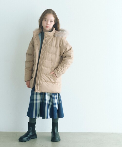 green label relaxing（グリーンレーベルリラクシング）の「GIRLSダウンコート / キッズ 140cm-160cm（ダウンジャケット/コート・キッズ・ダークグレー/ベージュ/ネイビー・140cm/150cm/160cm）」の20枚目の写真