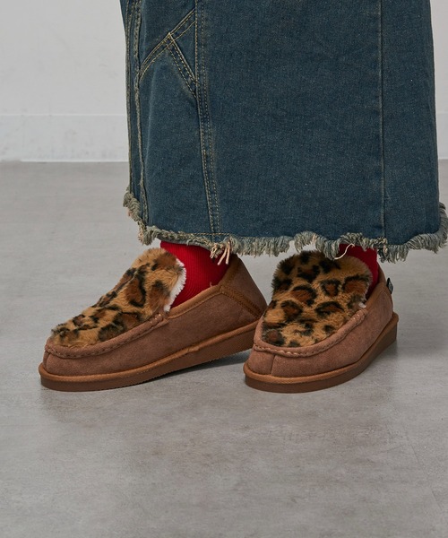 MEI（メイ）の「【MEI】FUR MOCCASIN / ファーモカシン（モカシン/デッキシューズ・レディース・キャメル/マルチ/ブラック・L/M）」の4枚目の写真