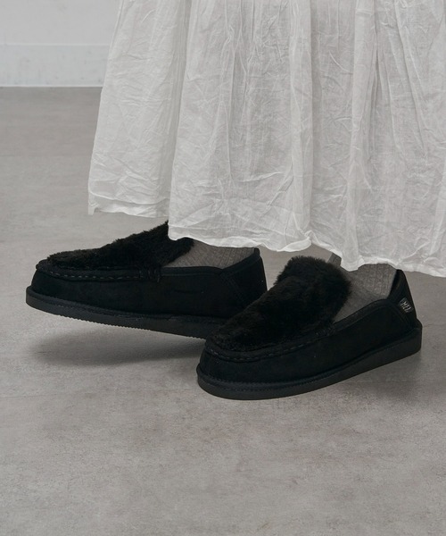 MEI（メイ）の「【MEI】FUR MOCCASIN / ファーモカシン（モカシン/デッキシューズ・レディース・キャメル/マルチ/ブラック・L/M）」の22枚目の写真