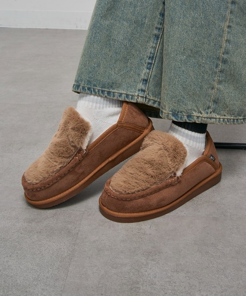 MEI（メイ）の「【MEI】FUR MOCCASIN / ファーモカシン（モカシン/デッキシューズ・レディース・キャメル/マルチ/ブラック・L/M）」の17枚目の写真