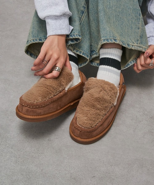 ewuブラウン スエード ファー モカシン ewuブラウン スエード ファー モカシン - メルカリ