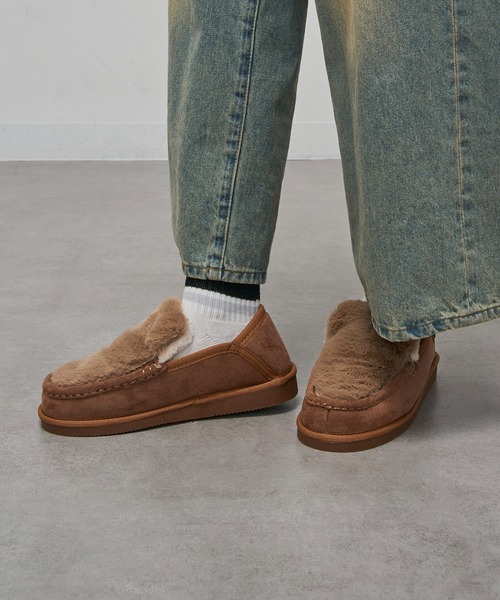 MEI（メイ）の「【MEI】FUR MOCCASIN / ファーモカシン（モカシン/デッキシューズ・レディース・キャメル/マルチ/ブラック・L/M）」の20枚目の写真
