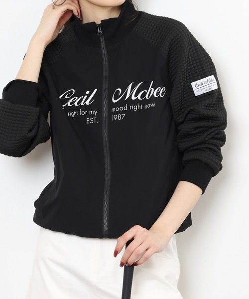 CECIL McBEE(セシルマクビー)の「MESSAGE BLOUSON(ブルゾン・レディース・ベージュ/ブラック・2(M)/1(S))」の2枚目の写真