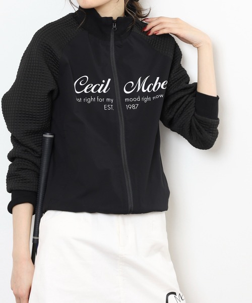 CECIL McBEE(セシルマクビー)の「MESSAGE BLOUSON(ブルゾン・レディース・ベージュ/ブラック・2(M)/1(S))」の4枚目の写真