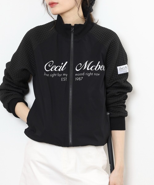 CECIL McBEE(セシルマクビー)の「MESSAGE BLOUSON(ブルゾン・レディース・ベージュ/ブラック・2(M)/1(S))」の5枚目の写真