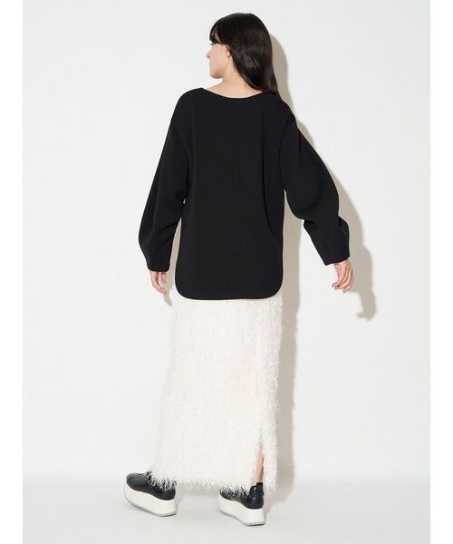 ELENDEEK（エレンディーク）の「フェザーヤーンストレートスカート（スカート・レディース・ブラック/オフホワイト・01/02）」の16枚目の写真