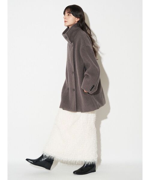 ELENDEEK（エレンディーク）の「フェザーヤーンストレートスカート（スカート・レディース・ブラック/オフホワイト・01/02）」の18枚目の写真