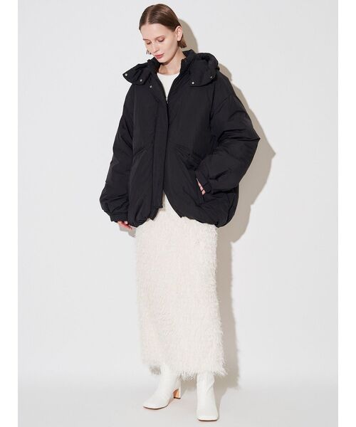 ELENDEEK（エレンディーク）の「フェザーヤーンストレートスカート（スカート・レディース・ブラック/オフホワイト・01/02）」の19枚目の写真