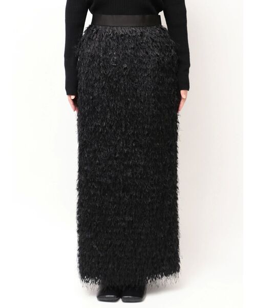 ELENDEEK（エレンディーク）の「フェザーヤーンストレートスカート（スカート・レディース・ブラック/オフホワイト・01/02）」の12枚目の写真