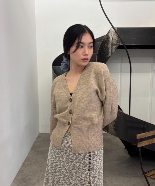 FUULLY STUDIO(フーリィーステューディオ)の「アルパカタッチVネックカーディガン(カーディガン/ボレロ・レディース・ブラック/ベージュ/ブルー・FREE)」の13枚目の写真