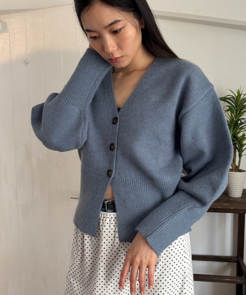 FUULLY STUDIO(フーリィーステューディオ)の「アルパカタッチVネックカーディガン(カーディガン/ボレロ・レディース・ブラック/ベージュ/ブルー・FREE)」の21枚目の写真