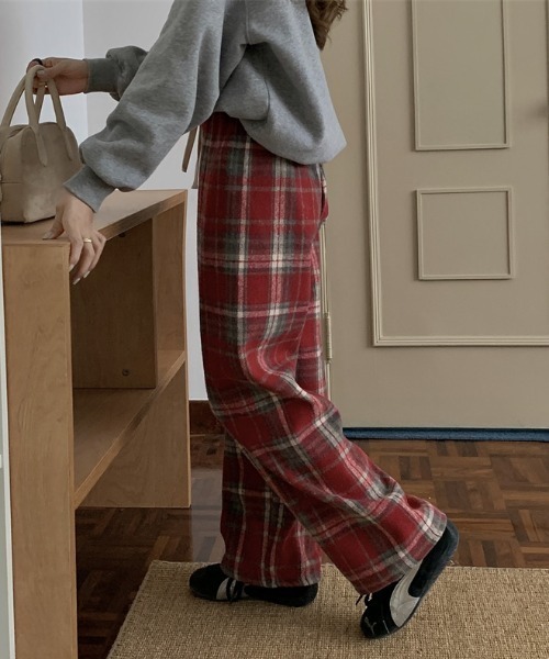 FAVORITO（ファヴォリート）の「チェック柄裏起毛パンツ（その他パンツ・レディース・レッド/ネイビー・F）」の10枚目の写真