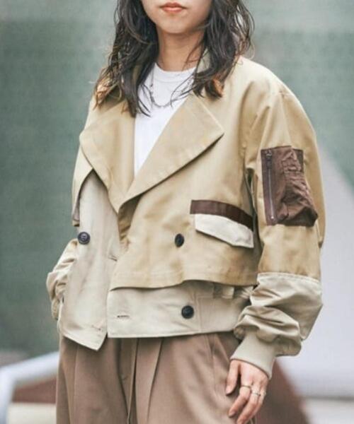 AULA AILA（アウラアイラ）の「AULA AILA（アウラ アイラ）別注トレンチMA-1（トレンチコート・レディース・ブラック/ベージュ・0）」の12枚目の写真