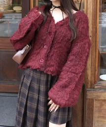 ボルドー」に該当するレディースのカーディガン/ボレロファッション