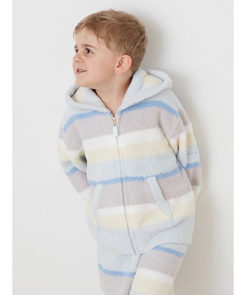 セール】【KIDS】ベビモコカラフルボーダーパーカ（ルームウェア
