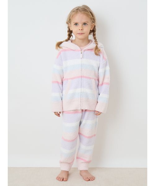 セール】【KIDS】ベビモコカラフルボーダーパーカ（ルームウェア