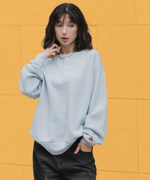 Healthknit/ヘルスニット Classic sweatshirt henley neck long sleeve ヘンリーネック スウェット トレーナー カジュアル ベーシック 2026年秋冬 秋服