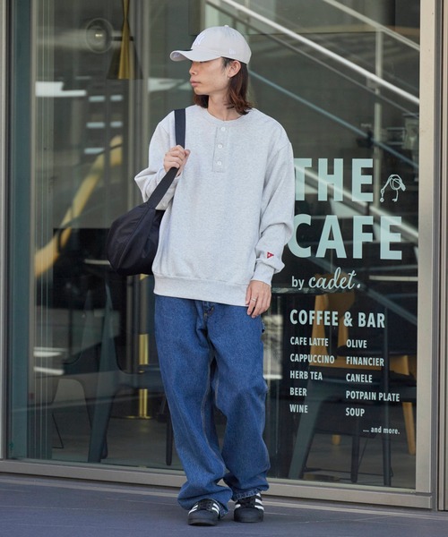 Healthknit（ヘルスニット）の「Healthknit/ヘルスニット Classic sweatshirt henley neck long sleeve ヘンリーネック スウェット（スウェット・メンズ・ブラック/ネイビー/グレー・XL/L/M）」の21枚目の写真