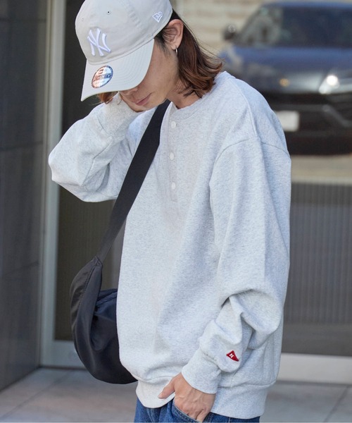 Healthknit（ヘルスニット）の「Healthknit/ヘルスニット Classic sweatshirt henley neck long sleeve ヘンリーネック スウェット（スウェット・メンズ・ブラック/ネイビー/グレー・XL/L/M）」の20枚目の写真