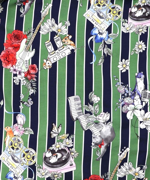 ScoLar（スカラー）の「153650：音楽orPOP柄ワンピース（ワンピース・レディース・ブラック/グリーン・M）」の13枚目の写真