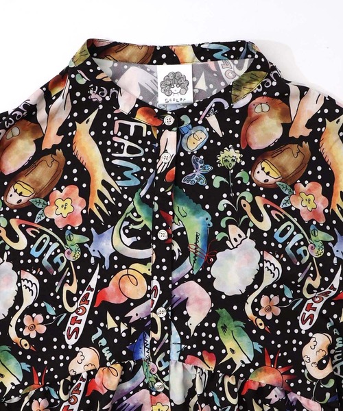 ScoLar（スカラー）の「153650：音楽orPOP柄ワンピース（ワンピース・レディース・ブラック/グリーン・M）」の12枚目の写真