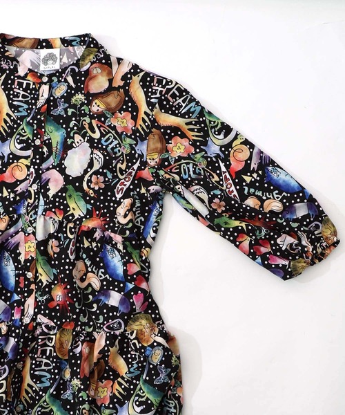 ScoLar（スカラー）の「153650：音楽orPOP柄ワンピース（ワンピース・レディース・ブラック/グリーン・M）」の14枚目の写真