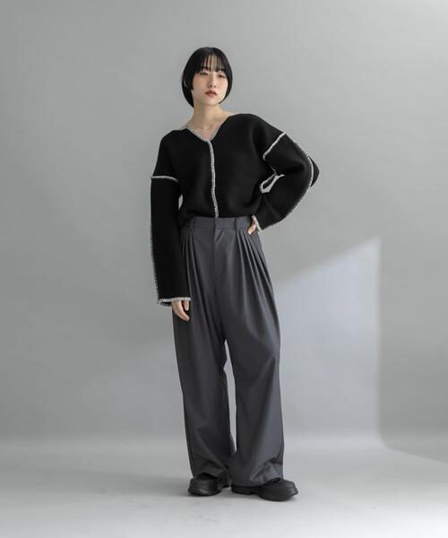KBF（ケイビーエフ）の「『WEB/一部店舗限定』カラーハンドステッチ2WAYニット（ニット/セーター・レディース・ネイビー/ブラック/アイボリー・ONE）」の19枚目の写真