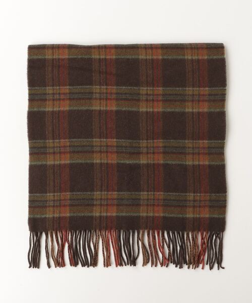 チェック フリンジ ウールカシミヤ スカーフ（マフラー）｜POLO RALPH