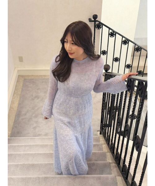 MERCURYDUO(マーキュリーデュオ)の「モヘヤニットスカシアミワンピース(ワンピース・レディース・オフホワイト/ブルー/レッド・SMALL/MEDIUM)」の20枚目の写真