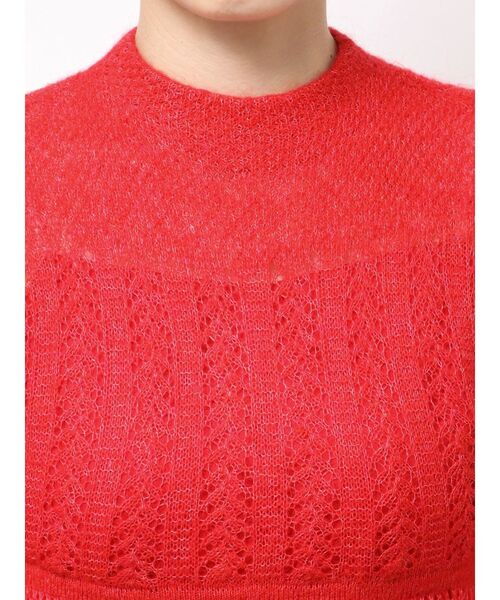 MERCURYDUO(マーキュリーデュオ)の「モヘヤニットスカシアミワンピース(ワンピース・レディース・オフホワイト/ブルー/レッド・SMALL/MEDIUM)」の5枚目の写真