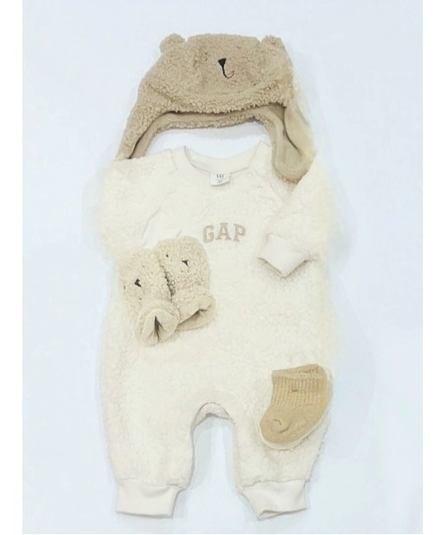 GAPロゴ ボア カバーオール (ベビー)（ロンパース）｜GAP（ギャップ