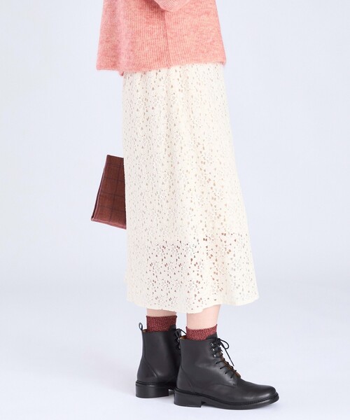 To b. by agnes b.（トゥービーバイアニエスベー）の「ラッセルレース ロングスカート（スカート・レディース・ベージュ・36/38/40）」の4枚目の写真