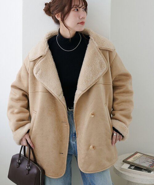 フェイクムートンミドルコート(ムートンコート)|DISCOAT(ディス フェイクムートンミドルコート(ムートンコート)|DISCOAT(ディス